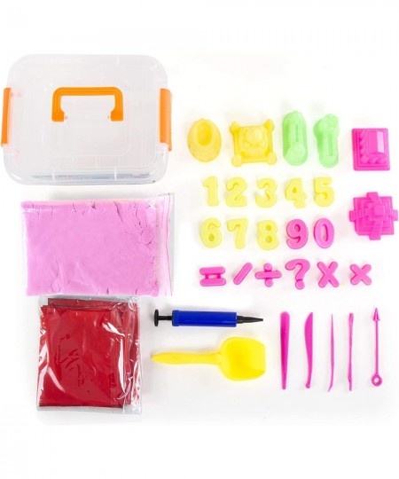 Play Sand Kit - 32 pc Play Sand Sensory Toy with 3.3lbs of Colored Magic Play Sand Inflatable Sand Box Castle Molds Carving T...