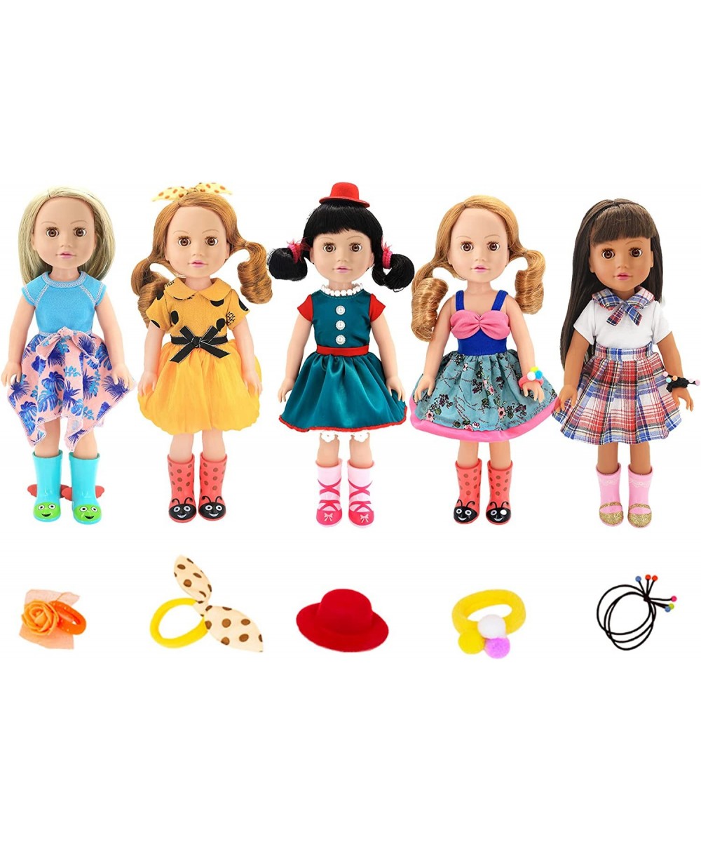 5pcs Doll Clothes Dress with 5pcs Accessories Include Headband Hat for 14 to 14.5 Inch Dolls $31.50 - Doll Accessories