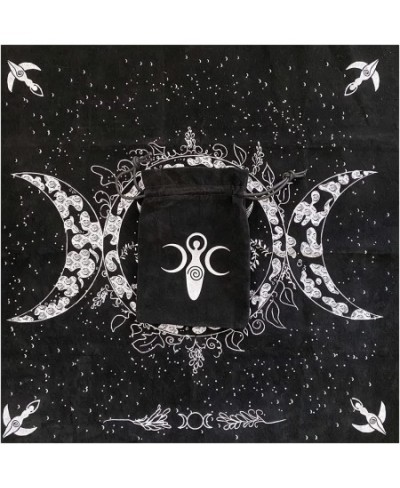 Altar Cloth High-Grade Velvet Fabric Triple Goddess Pentagram Tarot Cloth Use for Wiccan Witchcraft Supplies and Tools Tarot ...