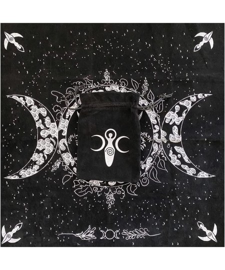 Altar Cloth High-Grade Velvet Fabric Triple Goddess Pentagram Tarot Cloth Use for Wiccan Witchcraft Supplies and Tools Tarot ...