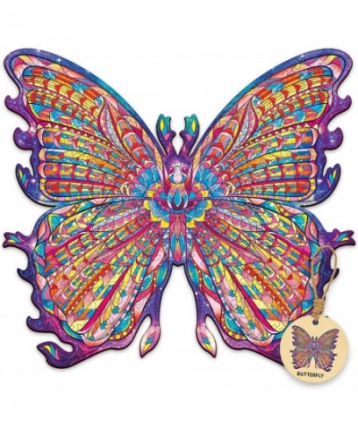 Wooden Puzzles for Adults Butterfly Wooden Jigsaw Puzzles Unique Shape Wooden Animal Puzzle Creative Challenge for Adults Fam...