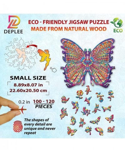 Wooden Puzzles for Adults Butterfly Wooden Jigsaw Puzzles Unique Shape Wooden Animal Puzzle Creative Challenge for Adults Fam...