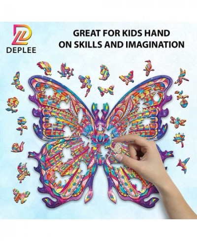 Wooden Puzzles for Adults Butterfly Wooden Jigsaw Puzzles Unique Shape Wooden Animal Puzzle Creative Challenge for Adults Fam...