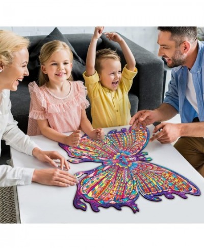 Wooden Puzzles for Adults Butterfly Wooden Jigsaw Puzzles Unique Shape Wooden Animal Puzzle Creative Challenge for Adults Fam...