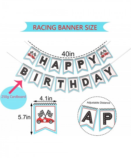 Retro Racing Happy Birthday Banner - Happy Birthday Banner Racing Themed Party Racing Party Decoration. Boys racing themed bi...