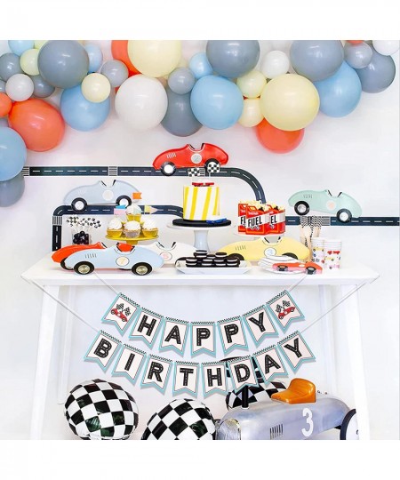 Retro Racing Happy Birthday Banner - Happy Birthday Banner Racing Themed Party Racing Party Decoration. Boys racing themed bi...