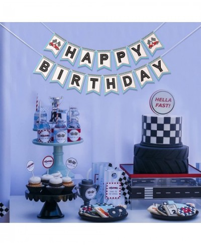 Retro Racing Happy Birthday Banner - Happy Birthday Banner Racing Themed Party Racing Party Decoration. Boys racing themed bi...