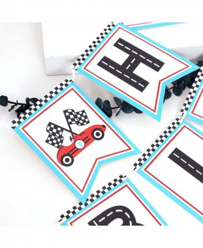 Retro Racing Happy Birthday Banner - Happy Birthday Banner Racing Themed Party Racing Party Decoration. Boys racing themed bi...