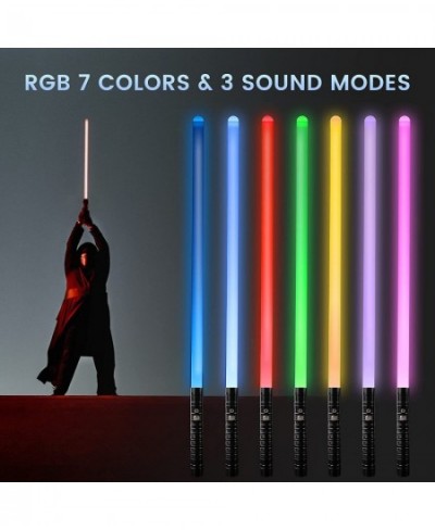 Lightsabers 2 Pack Alloy Hilt Light Sabers for Adults Kids 2 in 1 FX Dueling Lightsabers Swords with RGB 7 Colors 3 Modes Chi...