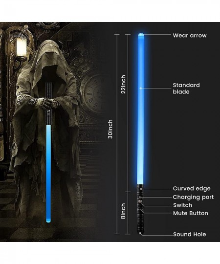 Lightsabers 2 Pack Alloy Hilt Light Sabers for Adults Kids 2 in 1 FX Dueling Lightsabers Swords with RGB 7 Colors 3 Modes Chi...