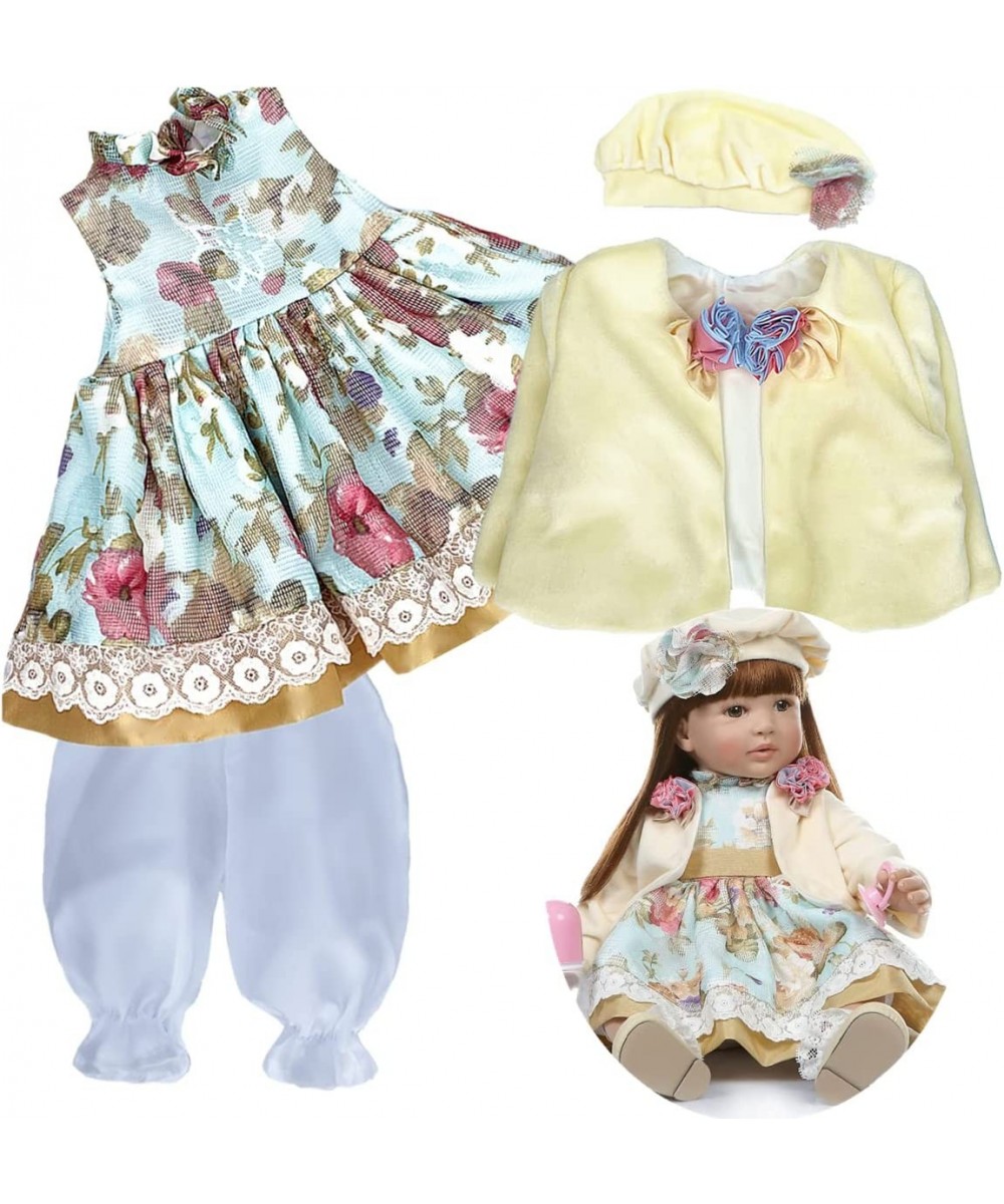 Reborn Baby Doll Clothes Girl 24 inch Outfit Accessories for 22-24 Inch Reborn Doll Clothes Toddler Girl Floral Princess Dres...