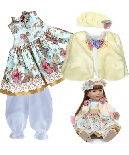 Reborn Baby Doll Clothes Girl 24 inch Outfit Accessories for 22-24 Inch Reborn Doll Clothes Toddler Girl Floral Princess Dres...