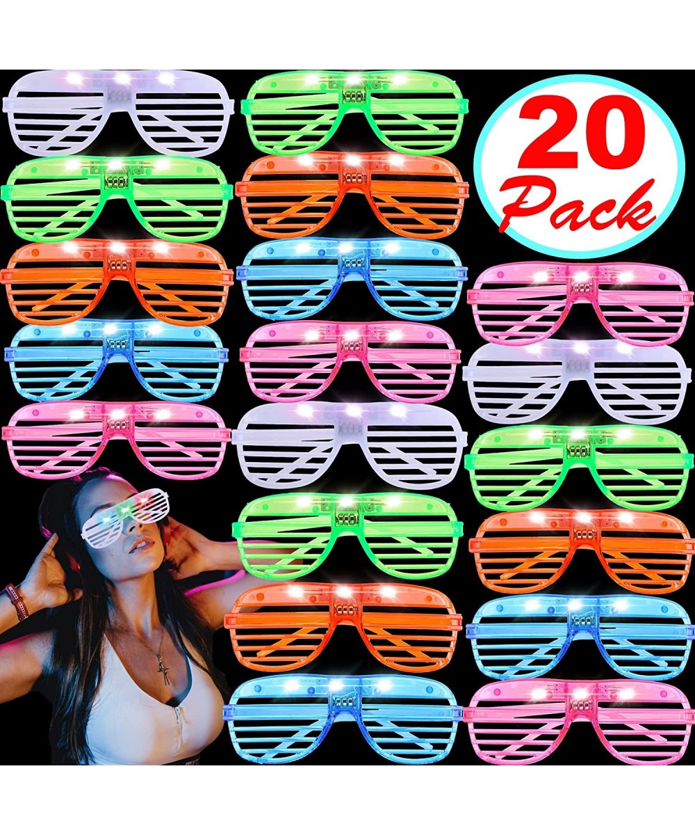 Led Light Up Party Glasses 20 Pieces Glow Stick Shutter Glasses Bulk Glow in The Dark Glasses Glow in The Dark Party Supplies...