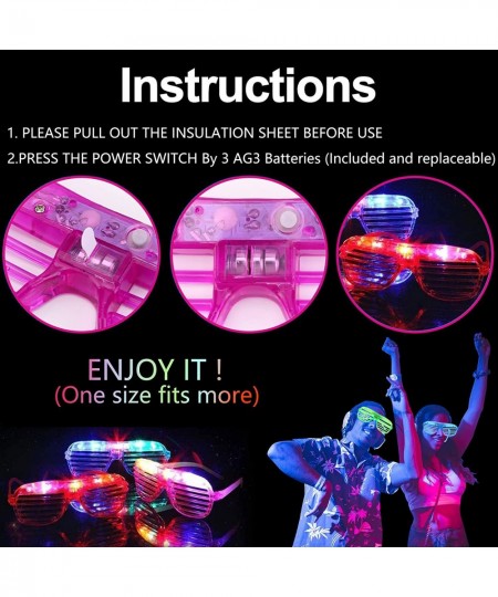 Led Light Up Party Glasses 20 Pieces Glow Stick Shutter Glasses Bulk Glow in The Dark Glasses Glow in The Dark Party Supplies...