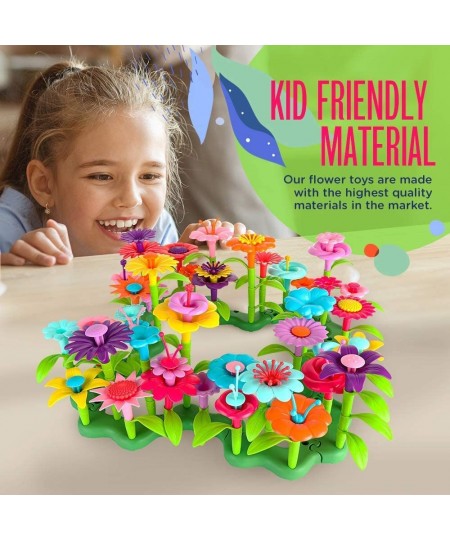 Flower Garden Building Toys for Girls - (148 pcs) Flower Building Toy Set STEM Toy Plus a Container - Girls Toys Age 3-4 Year...