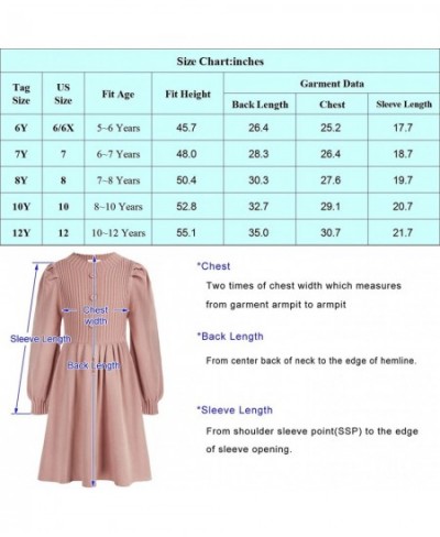 Girls Sweater Dresses Cute Long Sleeve Fall Winter Knit Dress $47.60 - Kids' Costumes