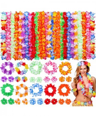 70 Counts Hawaiian Leis Bulk Luau Party Decorations Hawaiian Tropical Party Favors Lei for Adults Kids Hawaii Silk Flower Lei...