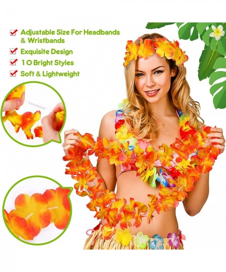 70 Counts Hawaiian Leis Bulk Luau Party Decorations Hawaiian Tropical Party Favors Lei for Adults Kids Hawaii Silk Flower Lei...