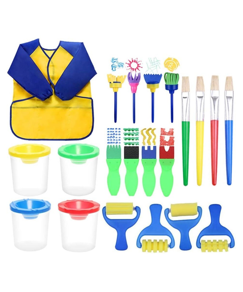 Kids Paint Brushes Set 21 Pieces Washable Sponge Painting Brushes Early Learning Sponge Painting Tools for Toddlers and Kids ...