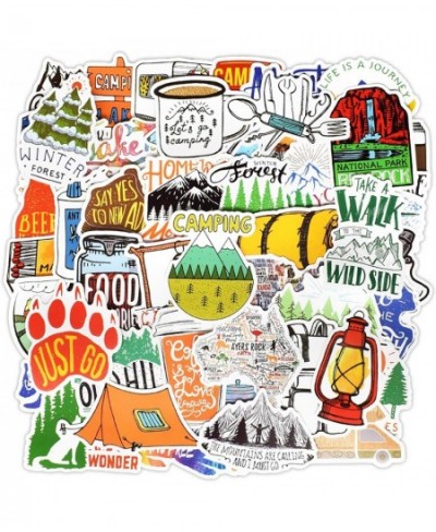 50pcs Waterproof Vinyl Stickers Boys Teens Camping Adventure Themed Stickers for Water Bottle Luggage Room Decoration (Style ...