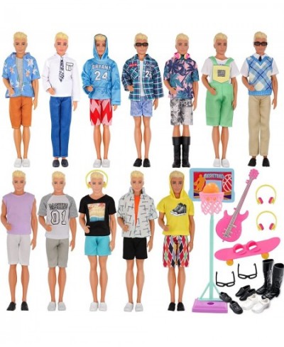 44Pcs Doll Clothes and Accessories for 12 Inch Boy Dolls Include 27 Different Shirt Jeans Wear Trousers Pants for 12'' Boy Do...