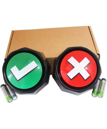 Answer Buzzers Sound Buttons Set of 2 Assorted Colored Buzzers Easy Buttons Judge Right or Wrong Talking Buttons Used for Gam...