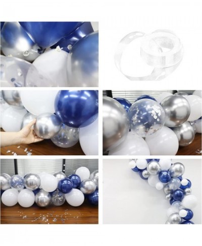 Navy Blue Silver Balloon Arch Garland Kit 123 Pack Navy Silver White Confetti Balloons with Balloon Accessories for Graduatio...