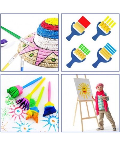 Kids Paint Brushes Set 21 Pieces Washable Sponge Painting Brushes Early Learning Sponge Painting Tools for Toddlers and Kids ...