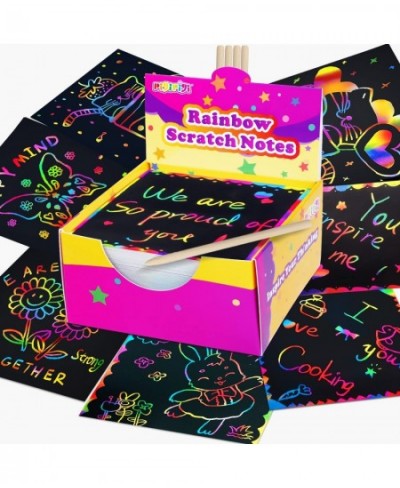 Arts and Crafts for Kids - Scratch Paper Art Rainbow Scratch Paper Set Art Supplies Kits Pads Sheets Boards for Party Games C...