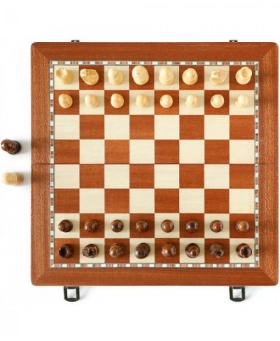 15" Magnetic Wooden Chess Set with Folding Chess Board & Staunton Chess Pieces 2 Extra Queens Portable(39x39cm) $66.63 - Boar...