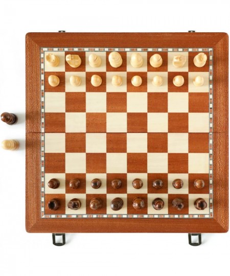 15" Magnetic Wooden Chess Set with Folding Chess Board & Staunton Chess Pieces 2 Extra Queens Portable(39x39cm) $66.63 - Boar...