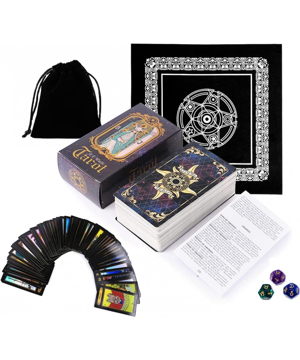 Tarot Cards Deck 78 Cards Shining Glowing Holographic Portable Classic Werther Tarot Cards Deck with Colorful Box and English...