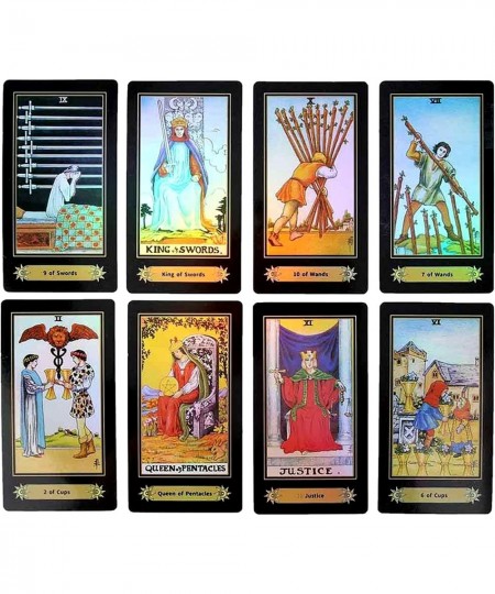 Tarot Cards Deck 78 Cards Shining Glowing Holographic Portable Classic Werther Tarot Cards Deck with Colorful Box and English...