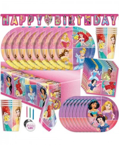 Disney Princess Party Supplies and Decorations for Princess Birthday Party Theme Serves 16 Guests and Includes Tableware and ...