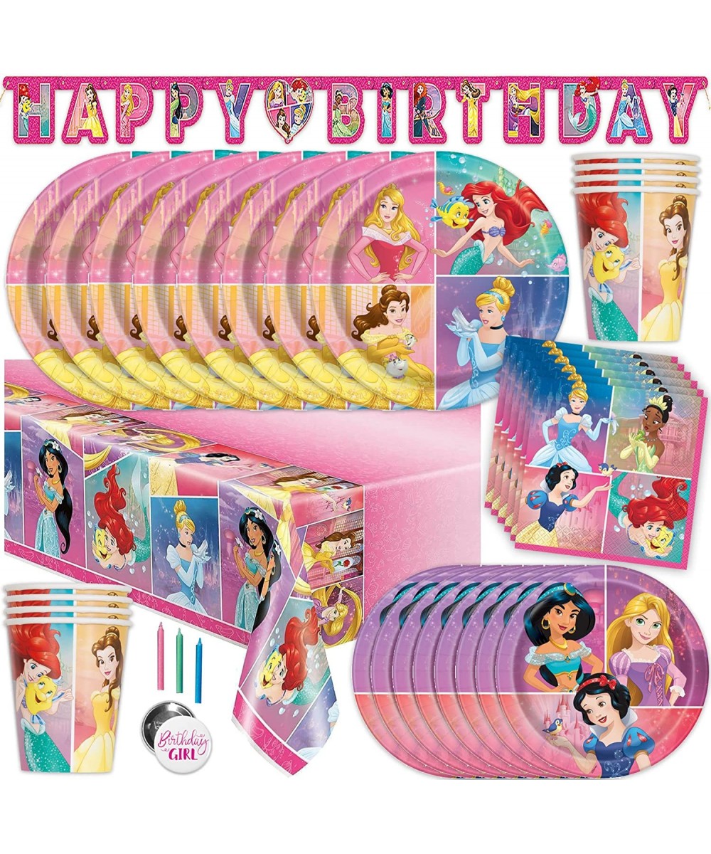 Disney Princess Party Supplies and Decorations for Princess Birthday Party Theme Serves 16 Guests and Includes Tableware and ...