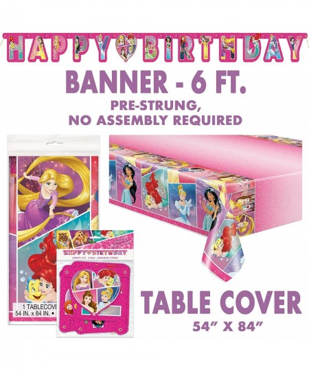 Disney Princess Party Supplies and Decorations for Princess Birthday Party Theme Serves 16 Guests and Includes Tableware and ...