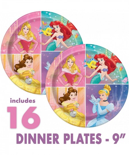 Disney Princess Party Supplies and Decorations for Princess Birthday Party Theme Serves 16 Guests and Includes Tableware and ...