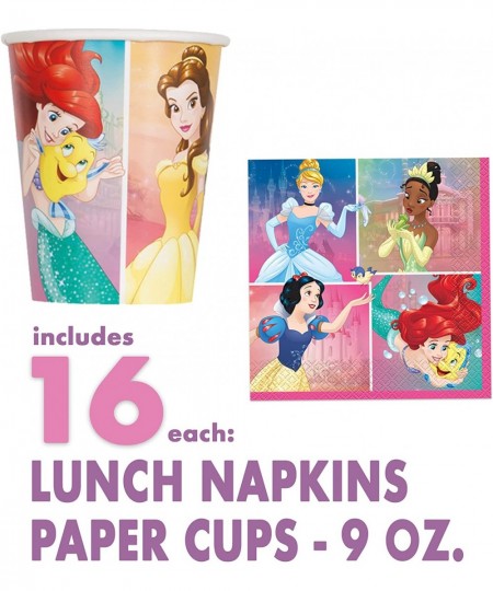 Disney Princess Party Supplies and Decorations for Princess Birthday Party Theme Serves 16 Guests and Includes Tableware and ...