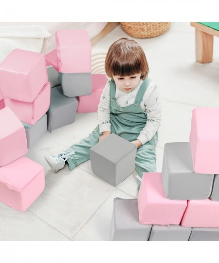 12 Pcs Toddler Foam Blocks 5.5inch Soft Foam Cubes Blocks with Detachable Washable Cover Soft Play Blocks for Toddlers and Ki...