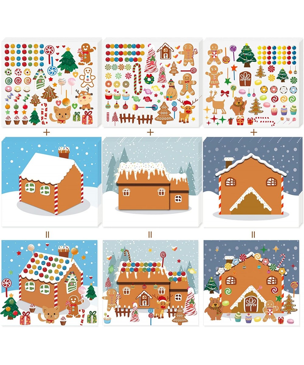 Make a Gingerbread House Stickers-30Pcs DIY Make Your Own Gingerbread House Stickers Christmas Crafts for Kids Toddlers Chris...