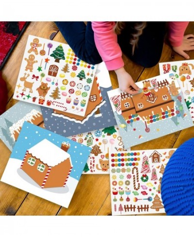 Make a Gingerbread House Stickers-30Pcs DIY Make Your Own Gingerbread House Stickers Christmas Crafts for Kids Toddlers Chris...