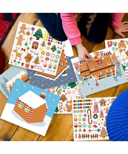 Make a Gingerbread House Stickers-30Pcs DIY Make Your Own Gingerbread House Stickers Christmas Crafts for Kids Toddlers Chris...