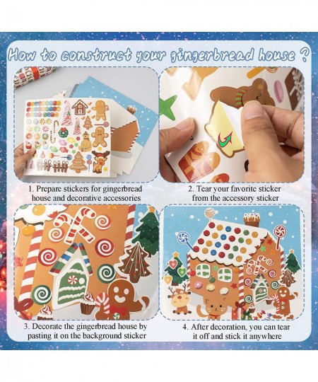 Make a Gingerbread House Stickers-30Pcs DIY Make Your Own Gingerbread House Stickers Christmas Crafts for Kids Toddlers Chris...