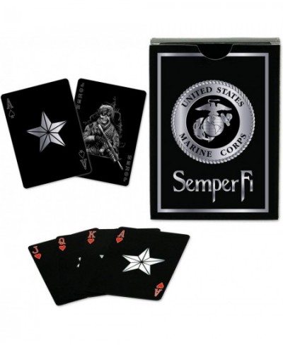 USMC Casino Poker Chip Set – 100 Piece Poker Chips Marine Corps Cards and Dice with Leather Case Great Chips for Texas Holdem...