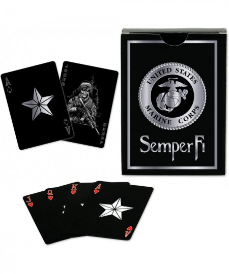 USMC Casino Poker Chip Set – 100 Piece Poker Chips Marine Corps Cards and Dice with Leather Case Great Chips for Texas Holdem...