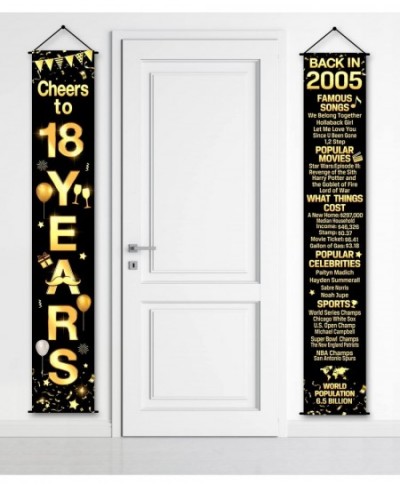 Tartness 18th Birthday Anniversary Party Decorations Cheers to 18 Years Banner Party Decorations Welcome Porch Sign for Years...