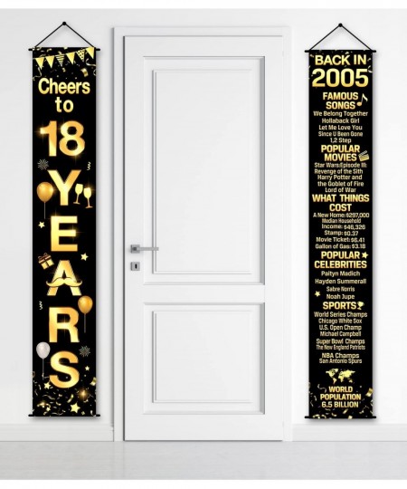 Tartness 18th Birthday Anniversary Party Decorations Cheers to 18 Years Banner Party Decorations Welcome Porch Sign for Years...