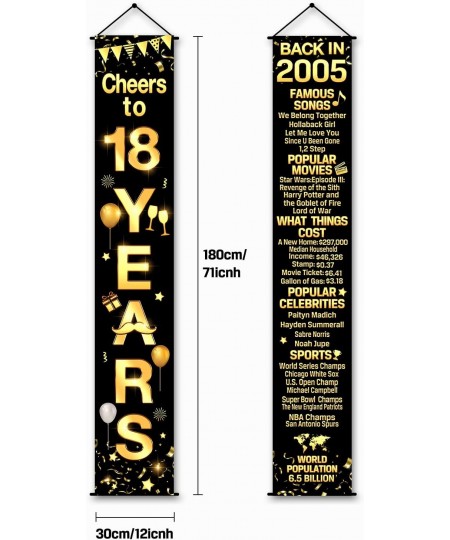 Tartness 18th Birthday Anniversary Party Decorations Cheers to 18 Years Banner Party Decorations Welcome Porch Sign for Years...