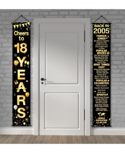 Tartness 18th Birthday Anniversary Party Decorations Cheers to 18 Years Banner Party Decorations Welcome Porch Sign for Years...