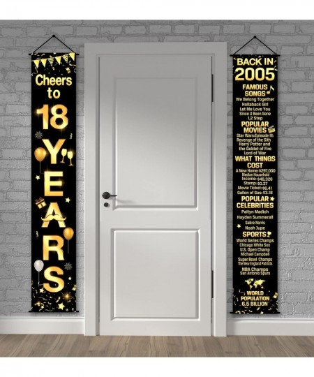 Tartness 18th Birthday Anniversary Party Decorations Cheers to 18 Years Banner Party Decorations Welcome Porch Sign for Years...